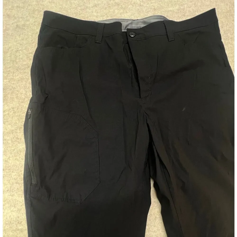Eddie‎ Bauer Men's Fleece Lined Tech Pants Black Water Resistant Size 40x30